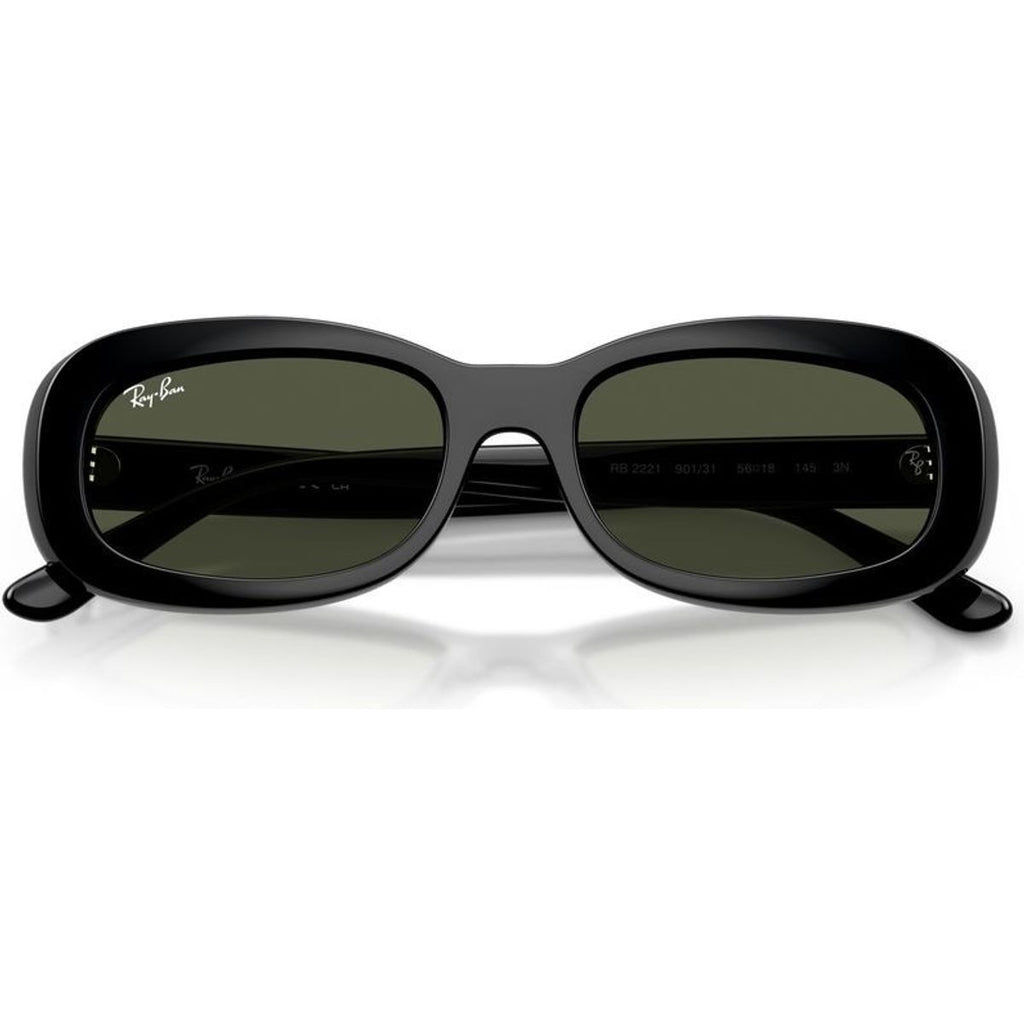 RB2221, Black/Green Glass Lenses 56 Eye Size