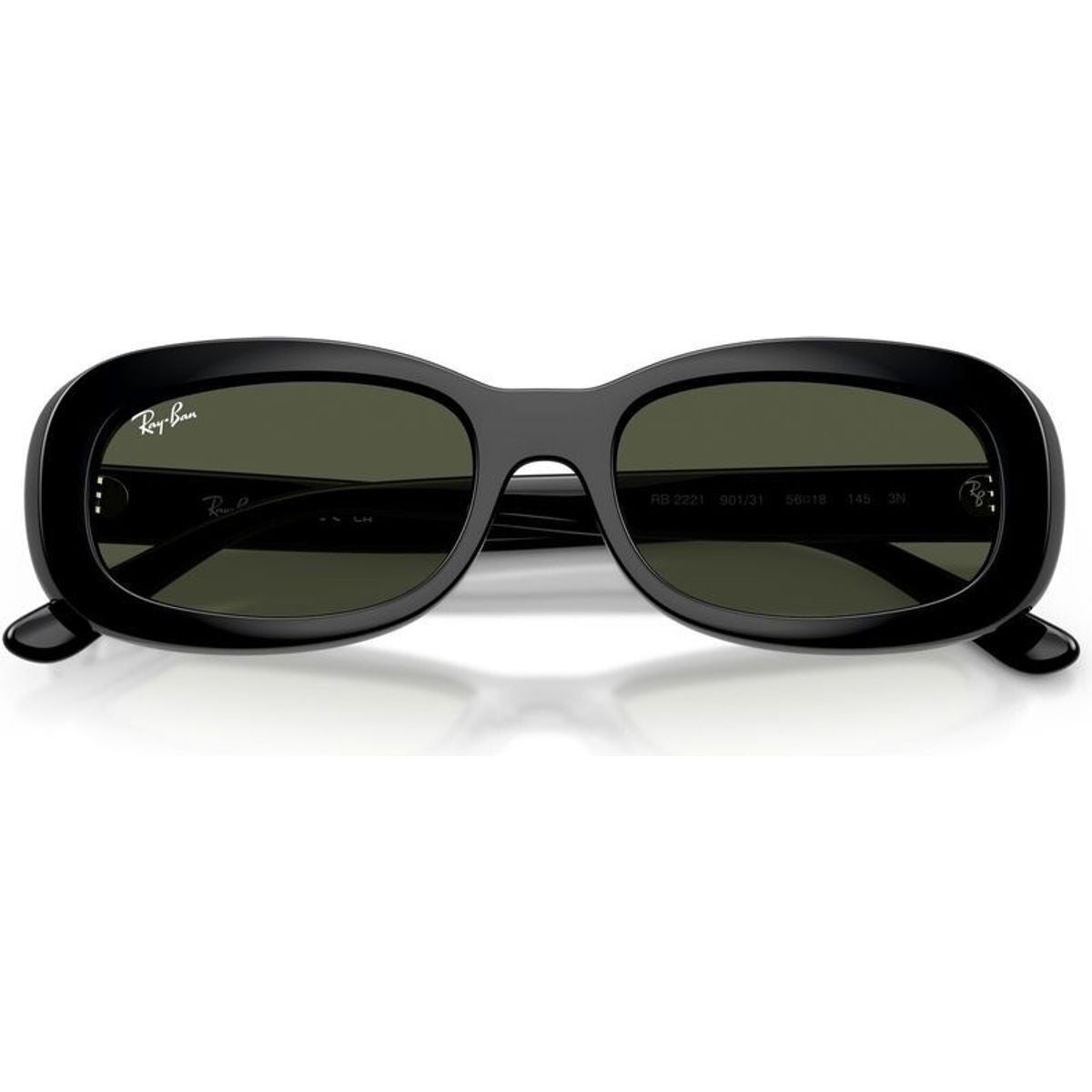 RB2221, Black/Green Glass Lenses 56 Eye Size