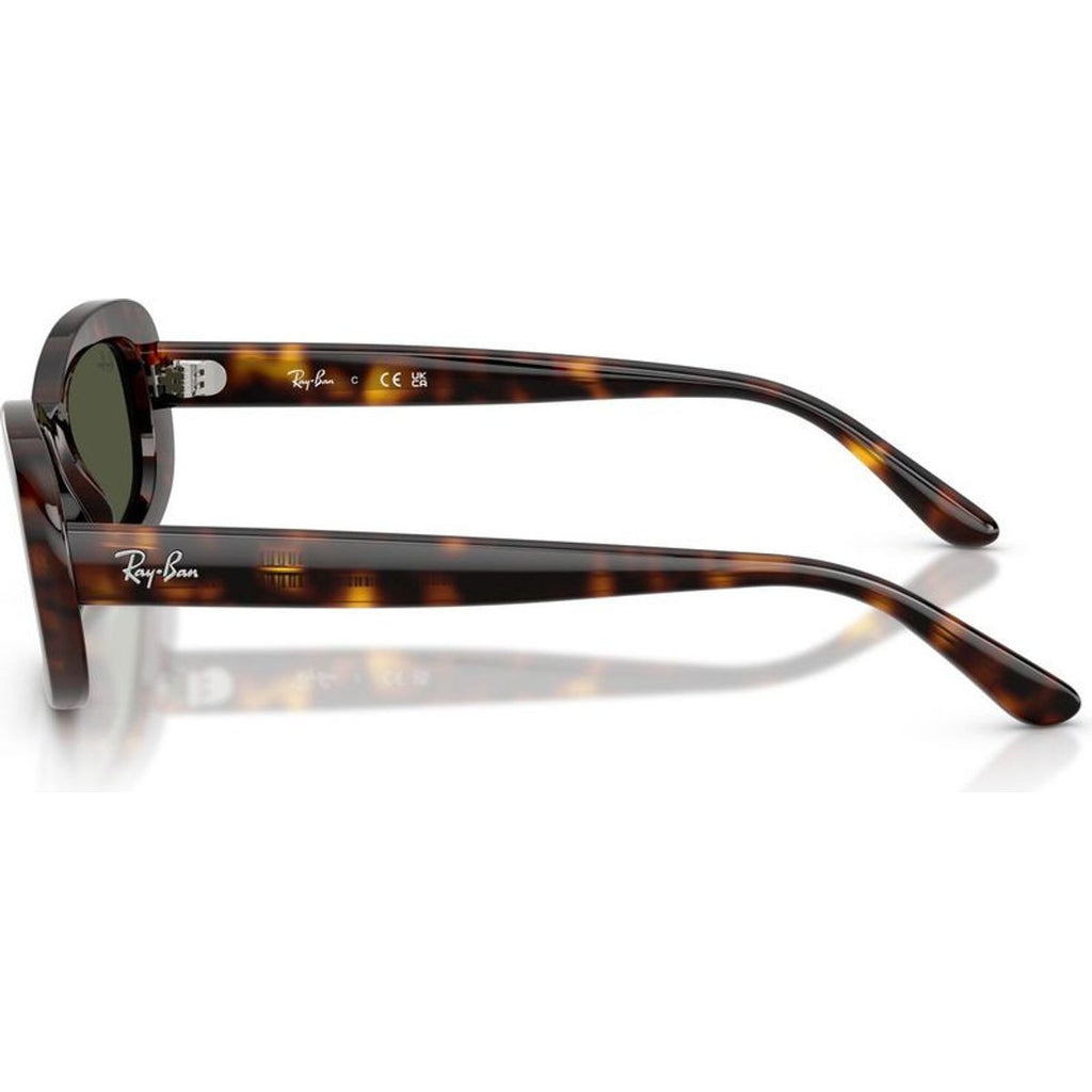 RB2221, Havana/Green Glass Lenses 53 Eye Size