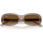 RB2221, Transparent Beige/Brown Gradient Polarised Glass Lenses 56 Eye Size