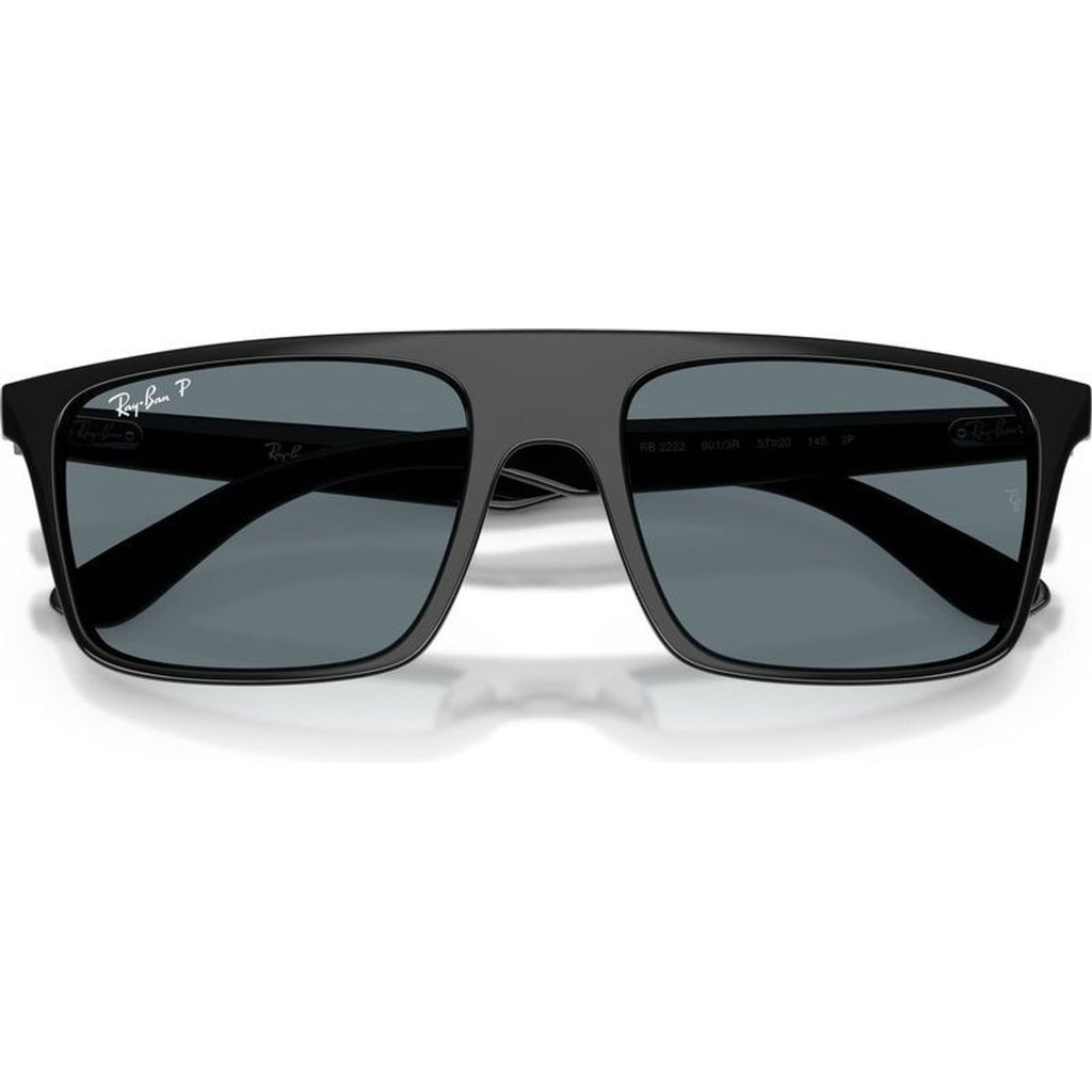 RB2222, Black/Dark Blue Polarised Glass Lenses 55 Eye Size