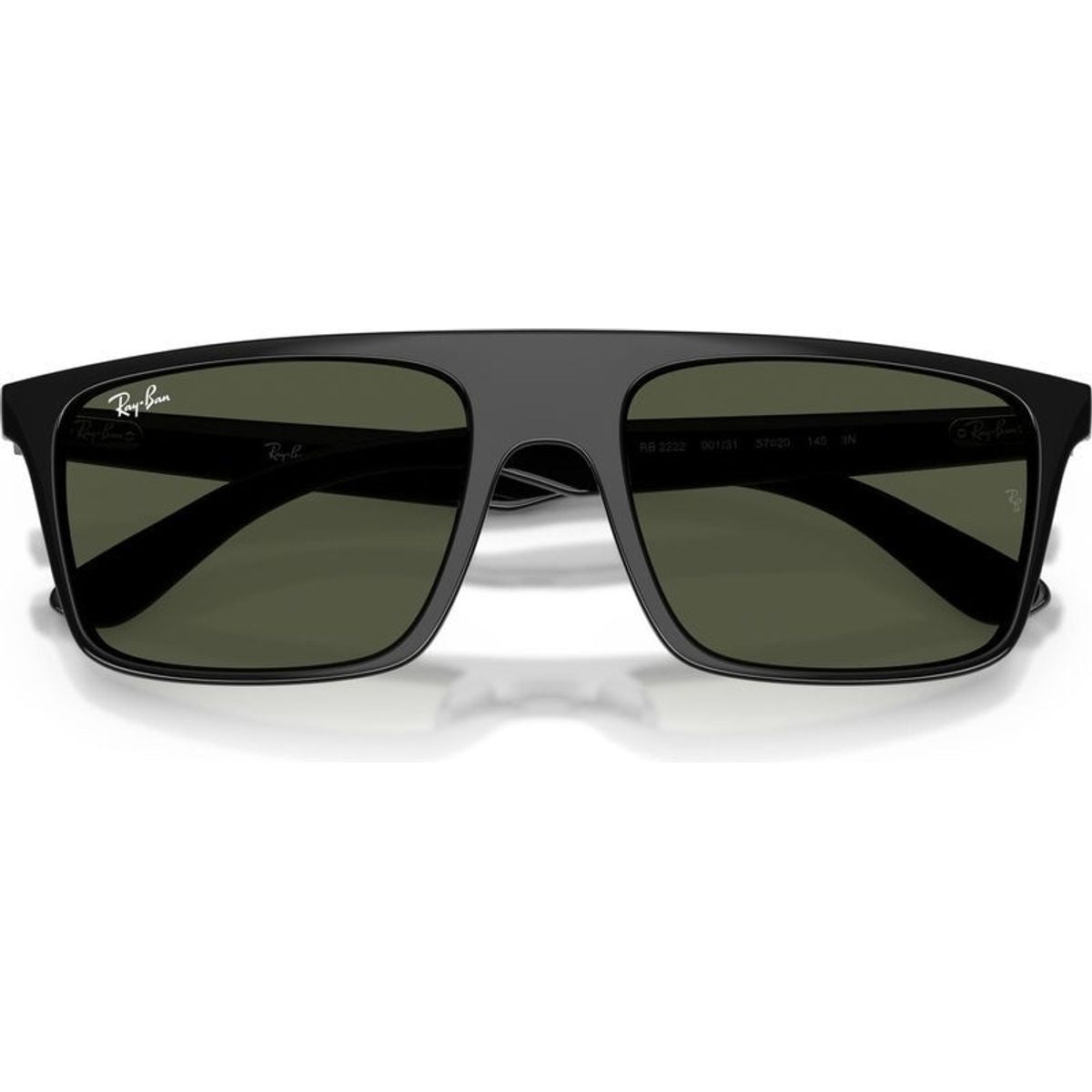 RB2222, Black/Green Glass Lenses 57 Eye Size