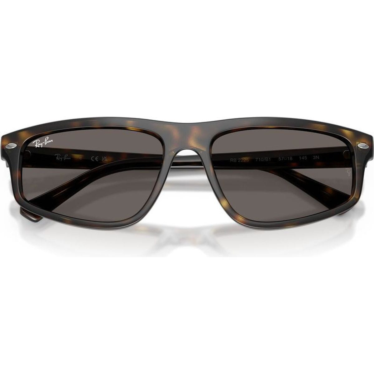 RB2225, Havana/Dark Grey Glass Lenses 57 Eye Size