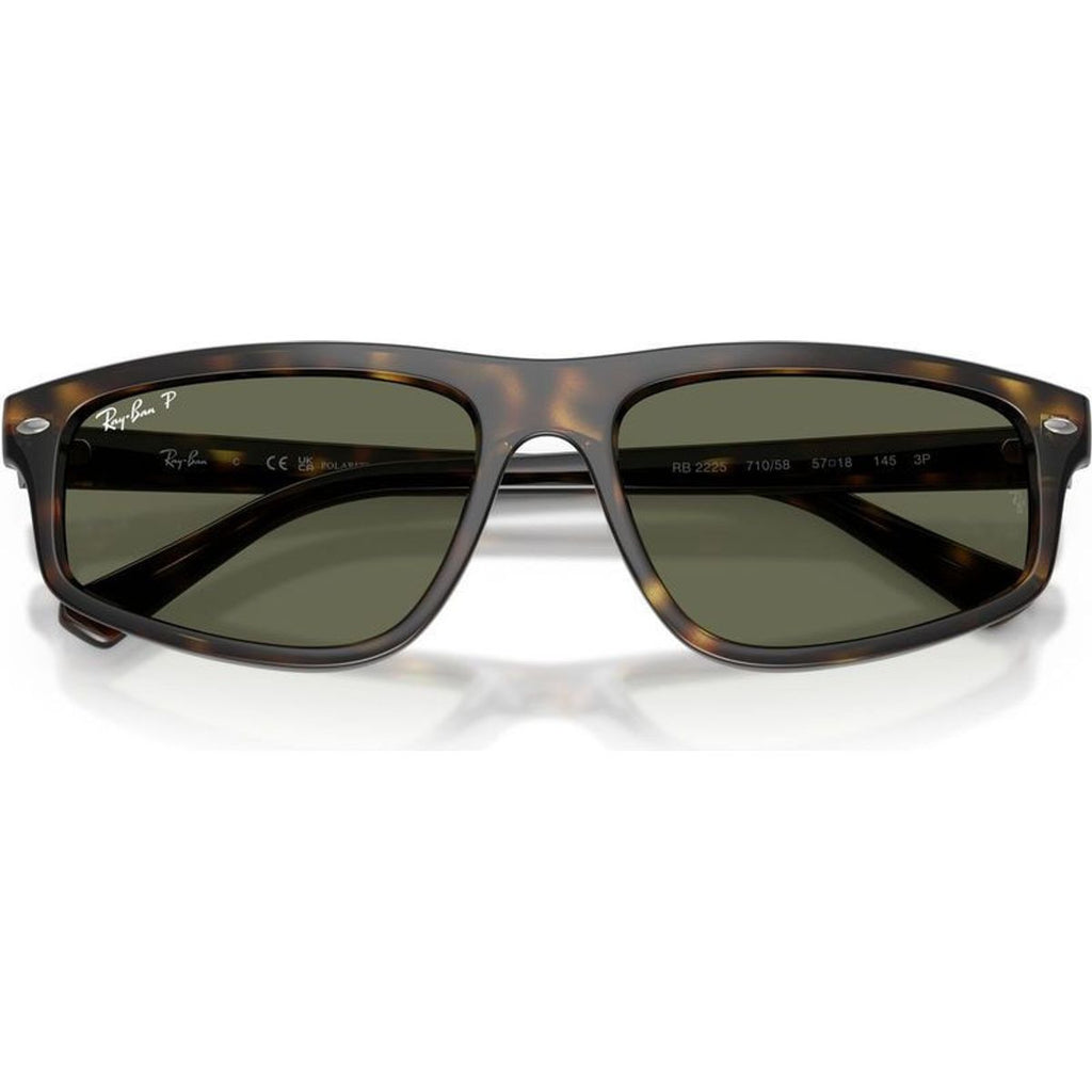 RB2225, Havana/Green Polarised Glass Lenses 57 Eye Size