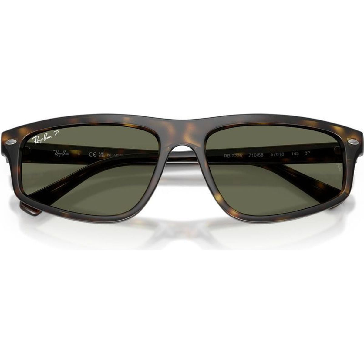 RB2225, Havana/Green Polarised Glass Lenses 57 Eye Size