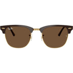 Clubmaster Classic RB3016F, Brown on Gold/Dark Brown Glass Lenses