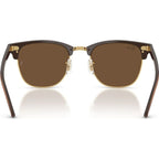 Clubmaster Classic RB3016F, Brown on Gold/Dark Brown Glass Lenses