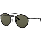 Round Double Bridge RB3647N, Black/Green Polarised Glass Lenses