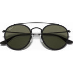 Round Double Bridge RB3647N, Black/Green Polarised Glass Lenses