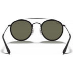 Round Double Bridge RB3647N, Black/Green Polarised Glass Lenses