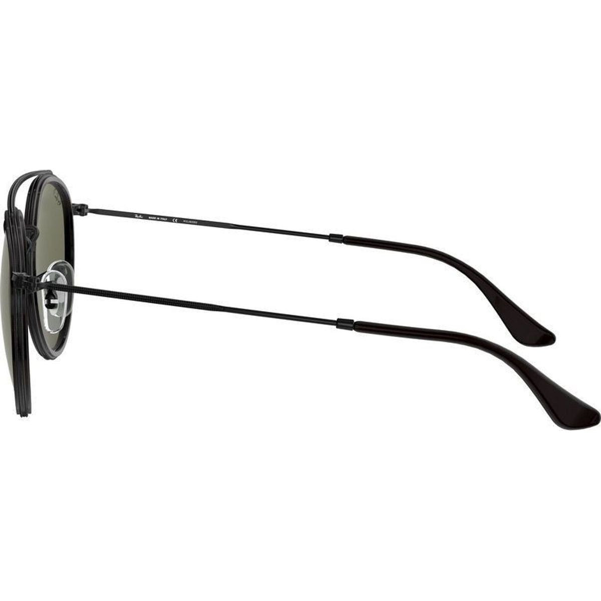 Round Double Bridge RB3647N, Black/Green Polarised Glass Lenses