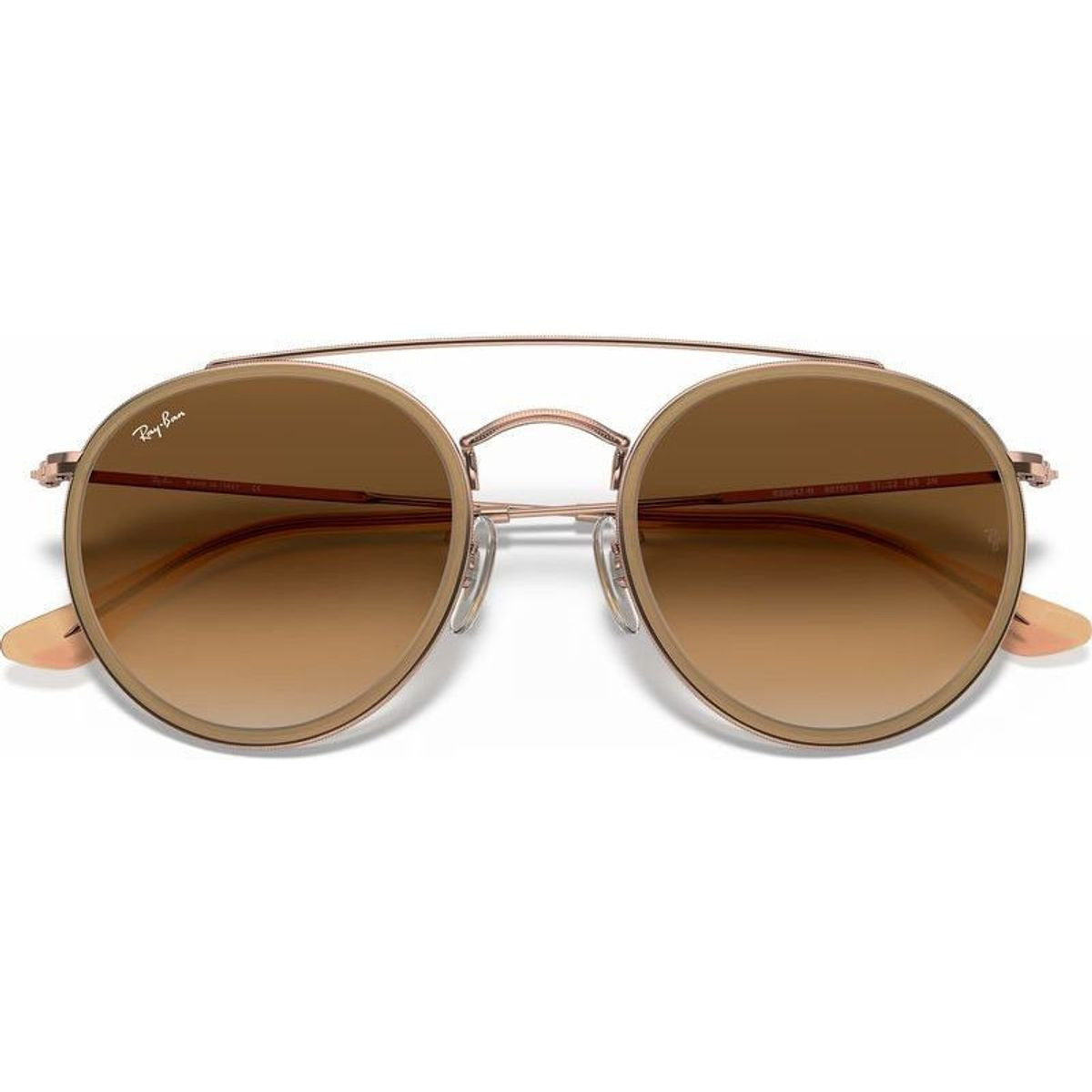 Round Double Bridge RB3647N, Copper/Light Brown Gradient Glass Lenses