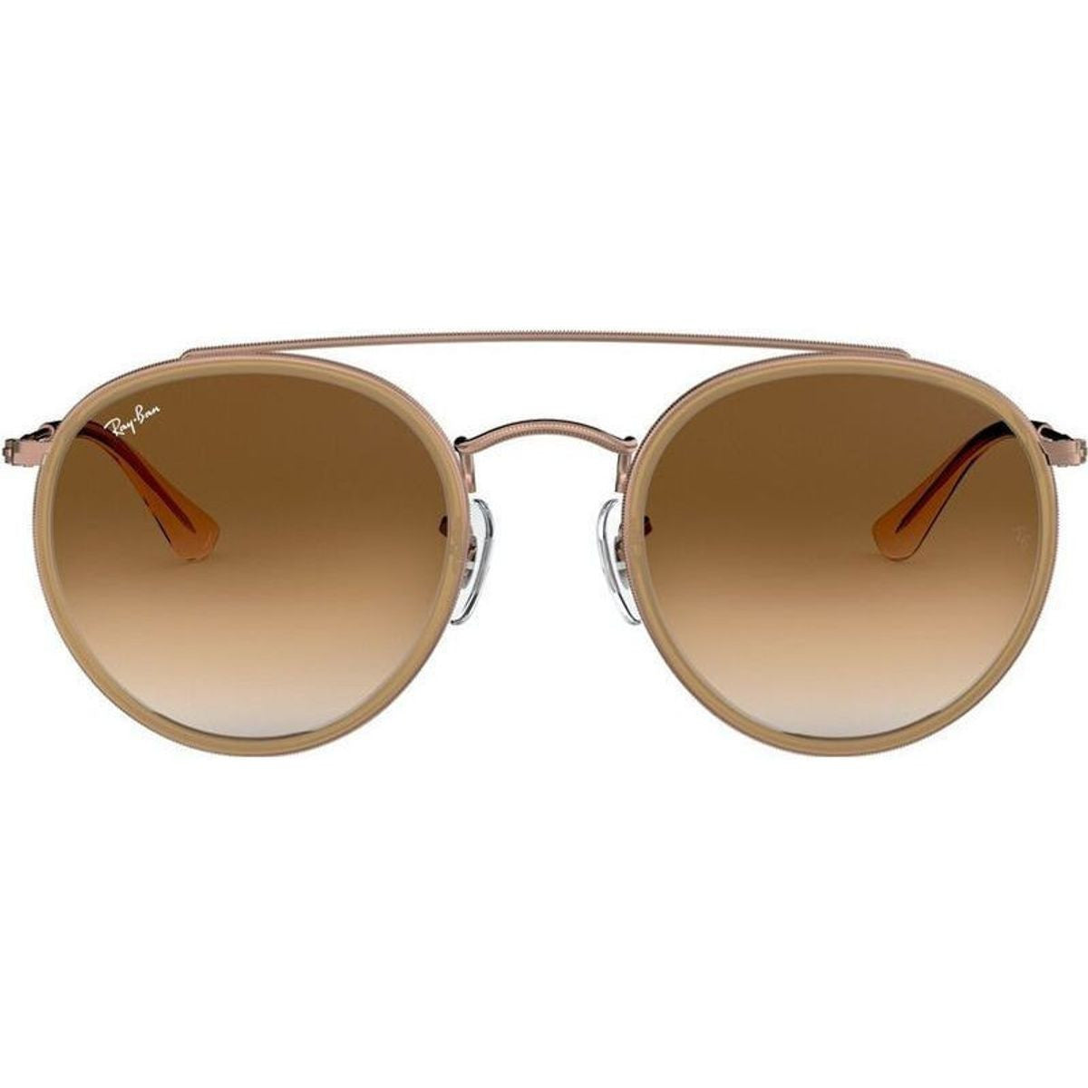 Round Double Bridge RB3647N, Copper/Light Brown Gradient Glass Lenses