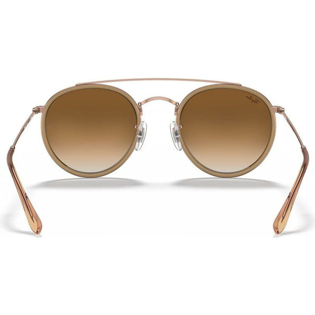 Round Double Bridge RB3647N, Copper/Light Brown Gradient Glass Lenses
