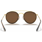 Round Double Bridge RB3647N, Gold/Brown Polarised Glass Lenses