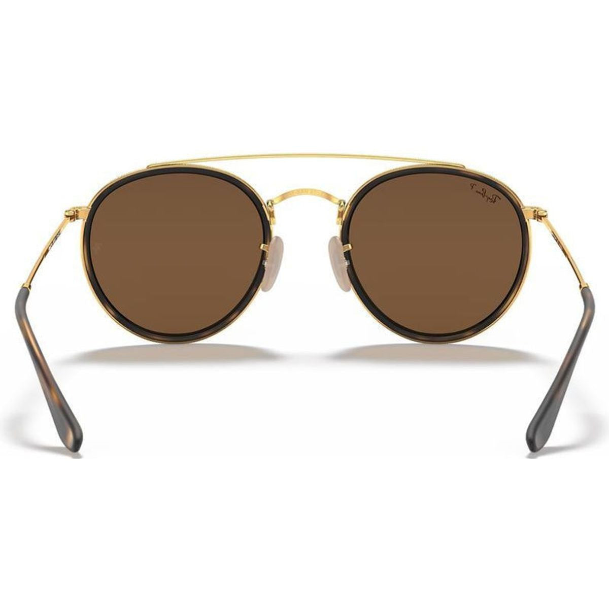 Round Double Bridge RB3647N, Gold/Brown Polarised Glass Lenses