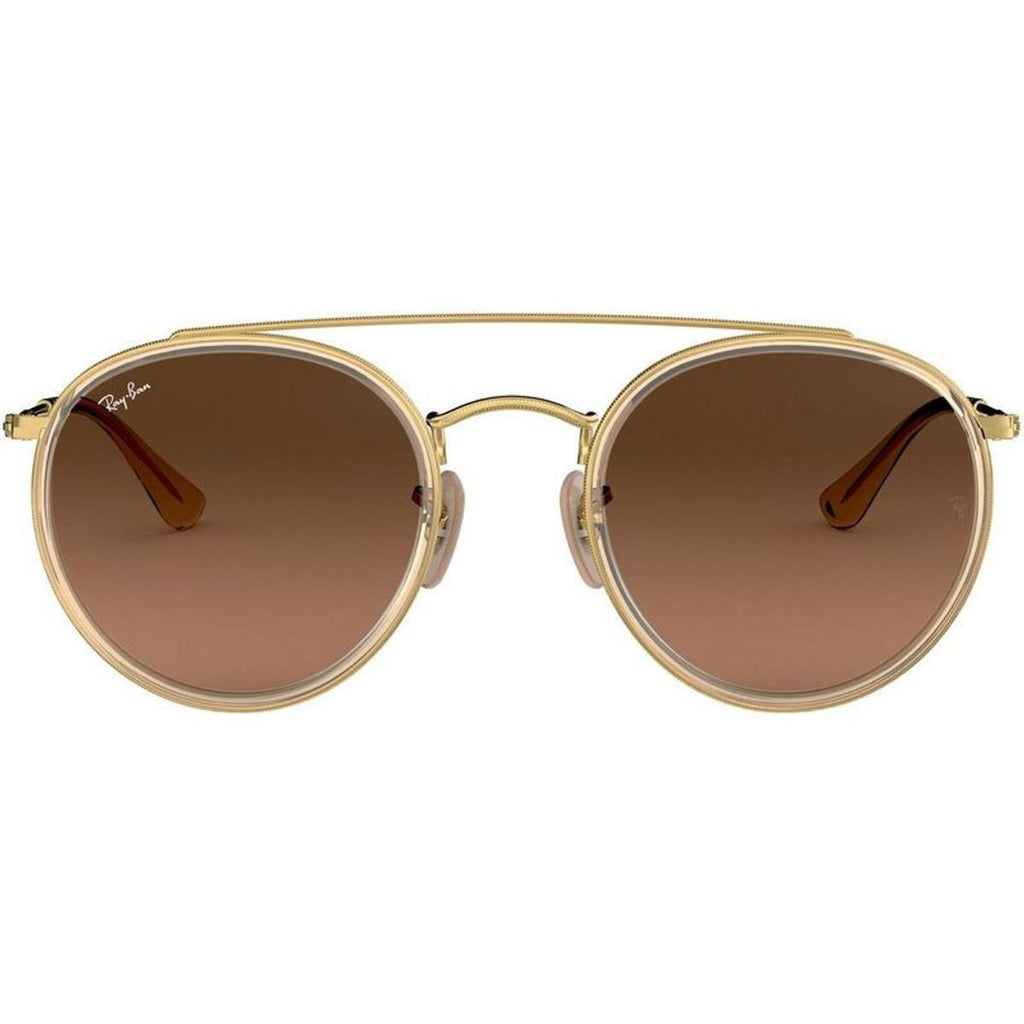 Round Double Bridge RB3647N, Gold/Brown Gradient Glass Lenses
