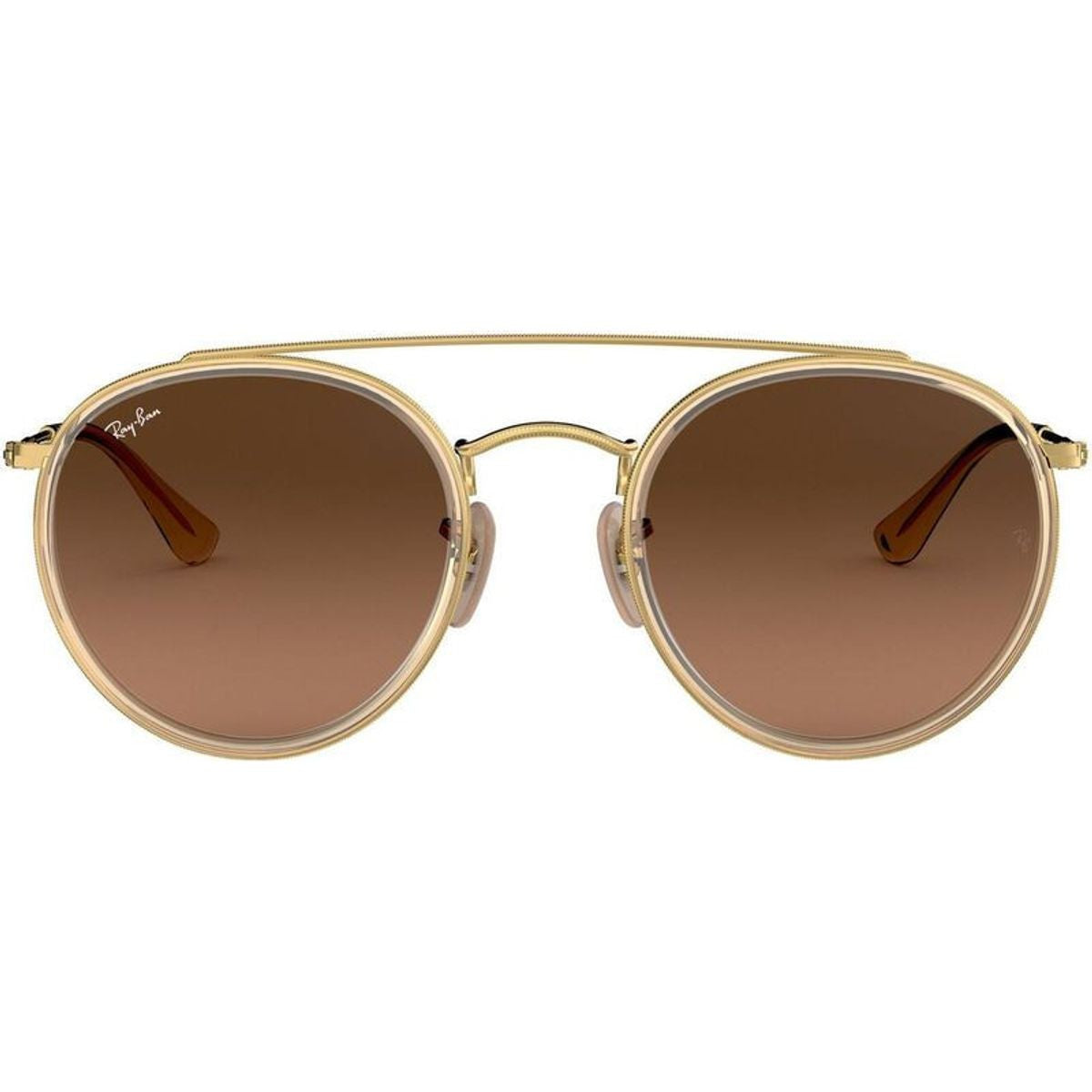 Round Double Bridge RB3647N, Gold/Brown Gradient Glass Lenses
