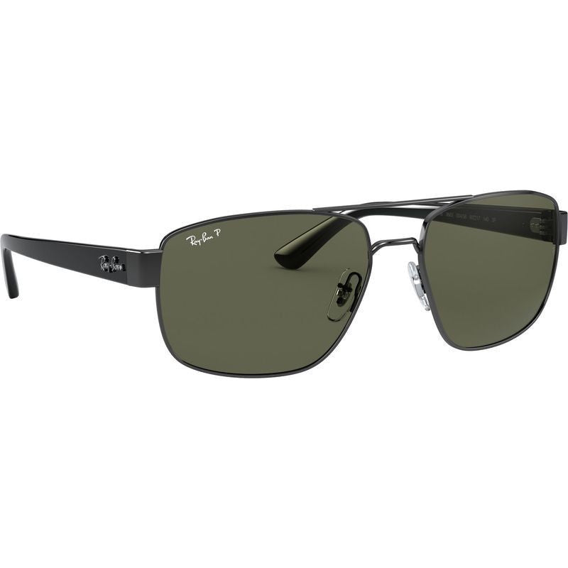 RB3663, Gunmetal/Green Polarised Glass Lenses