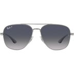RB3683, Gunmetal/Blue Gradient Polarised Glass Lenses 59 Eye Size