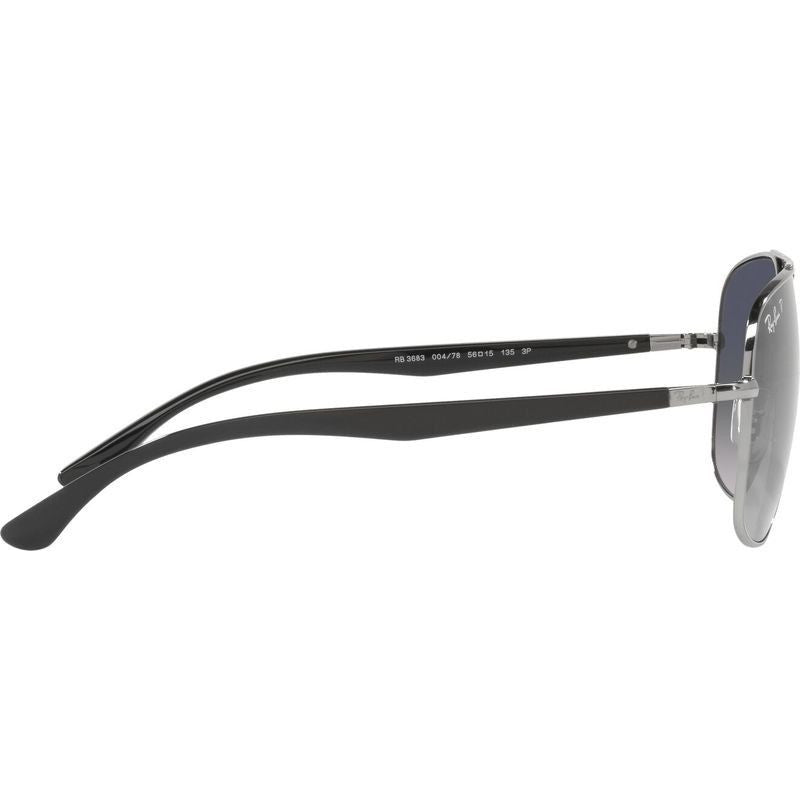 RB3683, Gunmetal/Blue Gradient Polarised Glass Lenses 59 Eye Size