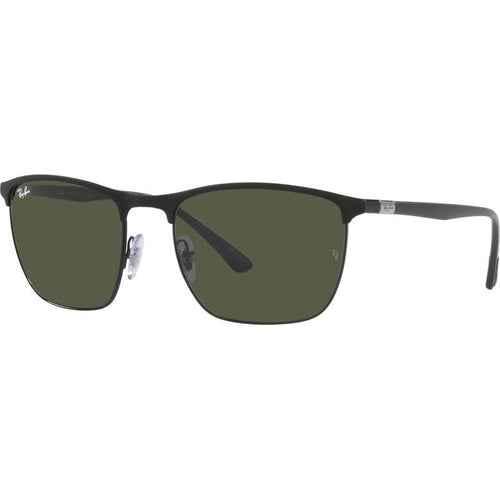 RB3686, Matte Black and Black/Green Glass Lenses