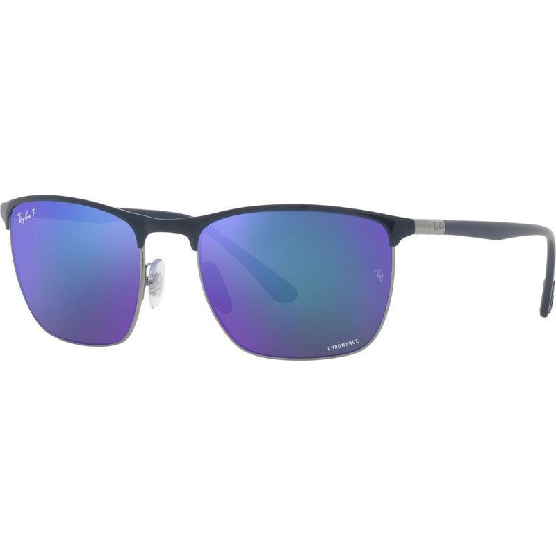 RB3686, Blue on Gunmetal/Blue Mirror Polarised Glass Lenses