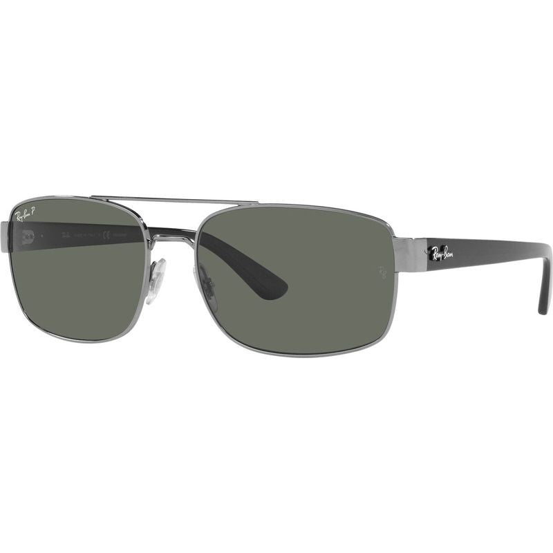 RB3687, Gunmetal/Green Polarised Glass Lenses 61 Eye Size
