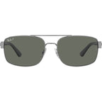 RB3687, Gunmetal/Green Polarised Glass Lenses 61 Eye Size