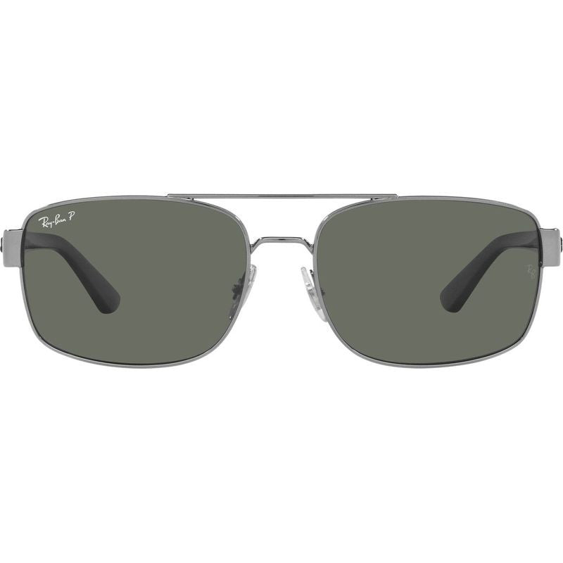 RB3687, Gunmetal/Green Polarised Glass Lenses 61 Eye Size