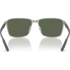 RB3721, Black on Silver/Dark Green Lenses