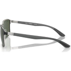 RB3721, Black on Silver/Dark Green Lenses