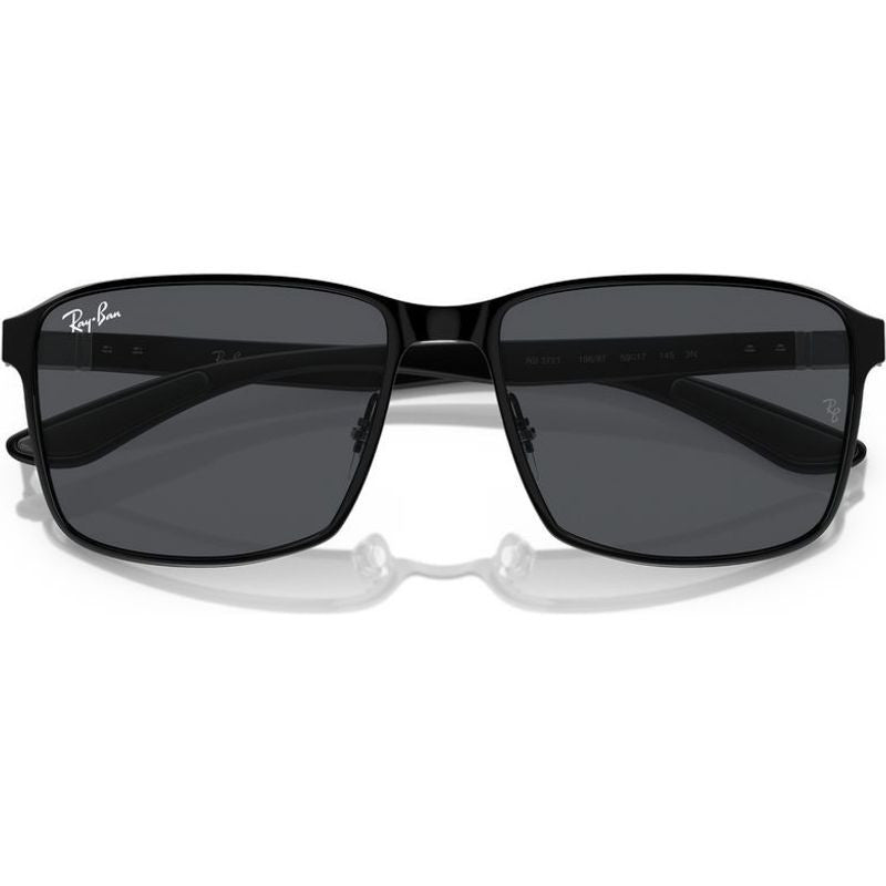 RB3721, Matte Black on Black/Dark Grey Lenses