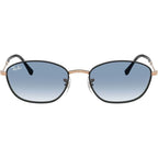 RB3749, Black on Rose Gold/Blue Clear Gradient Glass Lenses 55 Eye Size