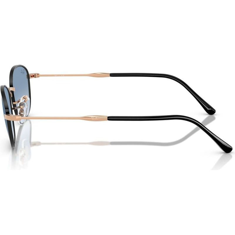 RB3749, Black on Rose Gold/Blue Clear Gradient Glass Lenses 55 Eye Size