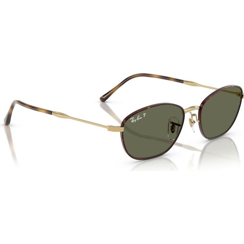 RB3749, Havana on Gold/Green Glass Polarised Lenses 55 Eye Size