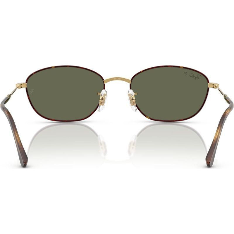 RB3749, Havana on Gold/Green Glass Polarised Lenses 55 Eye Size