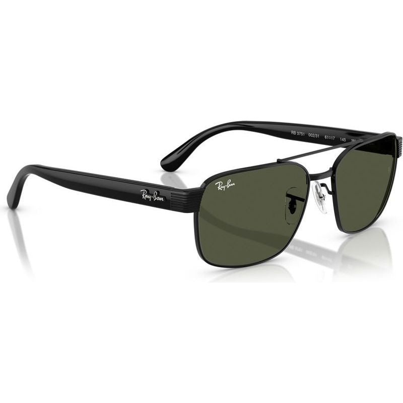 RB3751, Black/Green Glass Lenses 58 Eye Size
