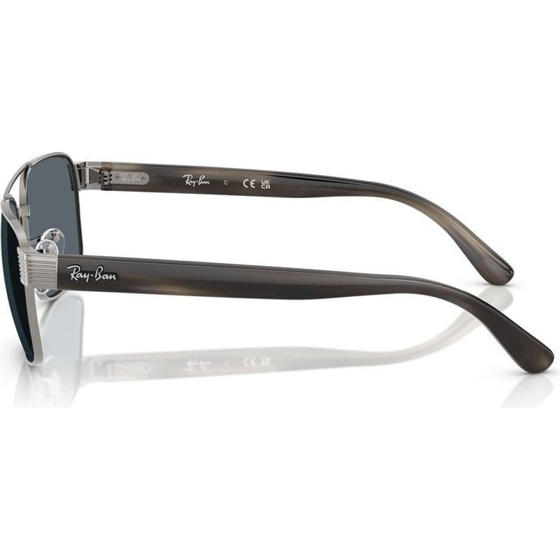 RB3751, Gunmetal/Blue Glass Lenses 58 Eye Size