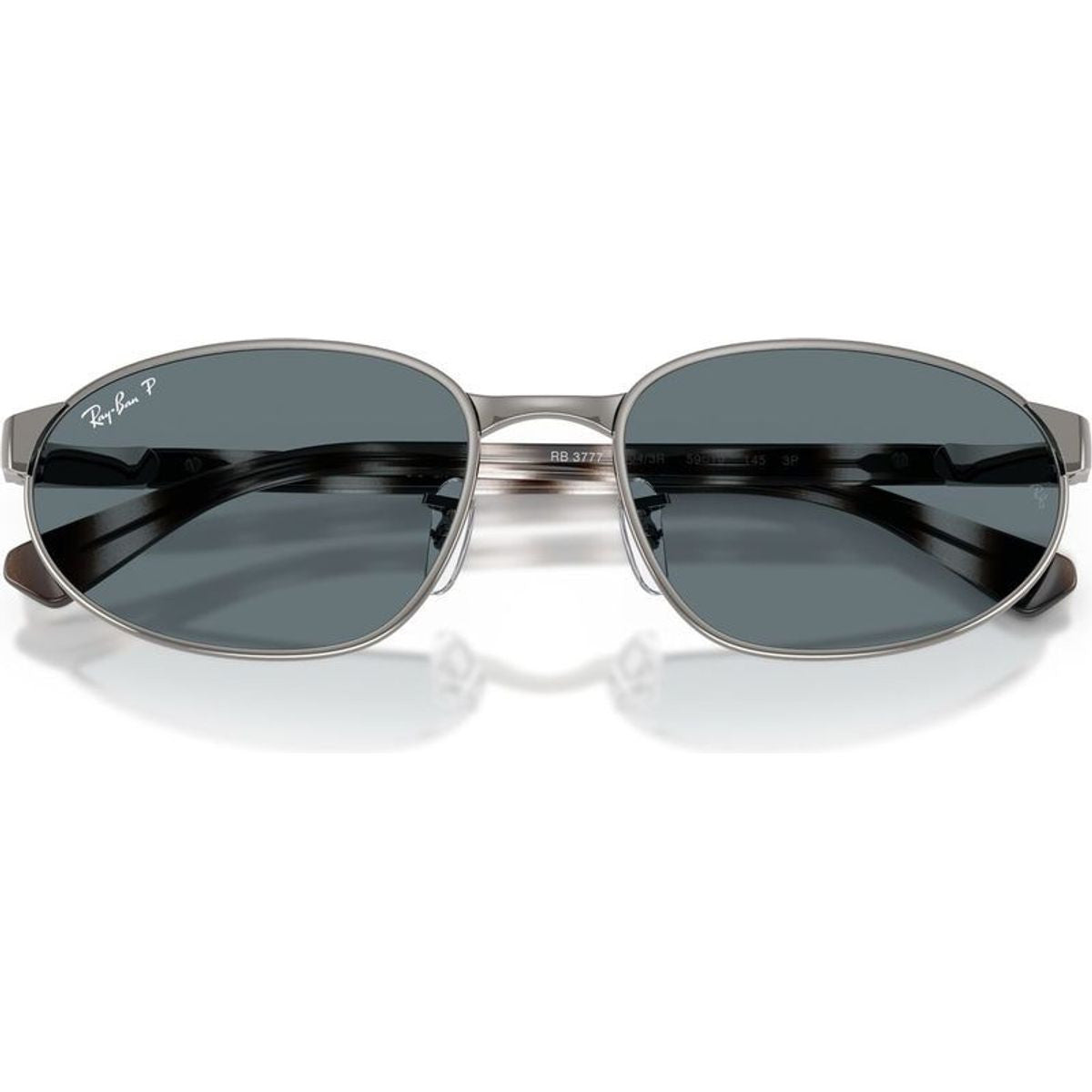 RB3777, Gunmetal/Dark Blue Polarised Glass Lenses 59 Eye Size