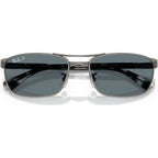 RB3778, Gunmetal/Dark Blue Polarised Glass Lenses 57 Eye Size