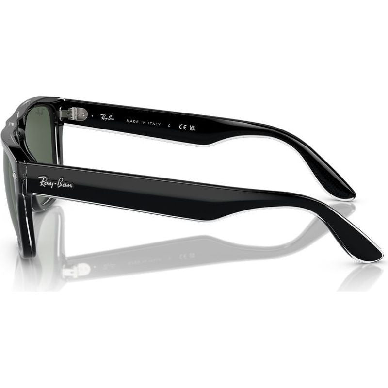 RB4407, Black Transparent/Dark Green Lenses