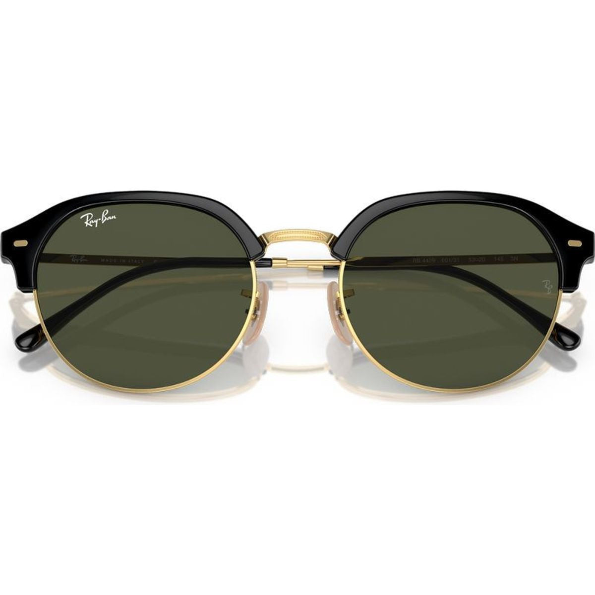 RB4429, Black on Arista/Green Glass Lenses 55 Eye Size