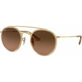 Round Double Bridge RB3647N, Gold/Brown Gradient Glass Lenses