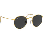 Round Metal RB3447, Gold/Black Polarised Glass Lenses 53 Eye Size