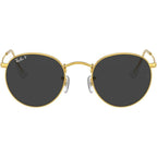Round Metal RB3447, Gold/Black Polarised Glass Lenses 50 Eye Size