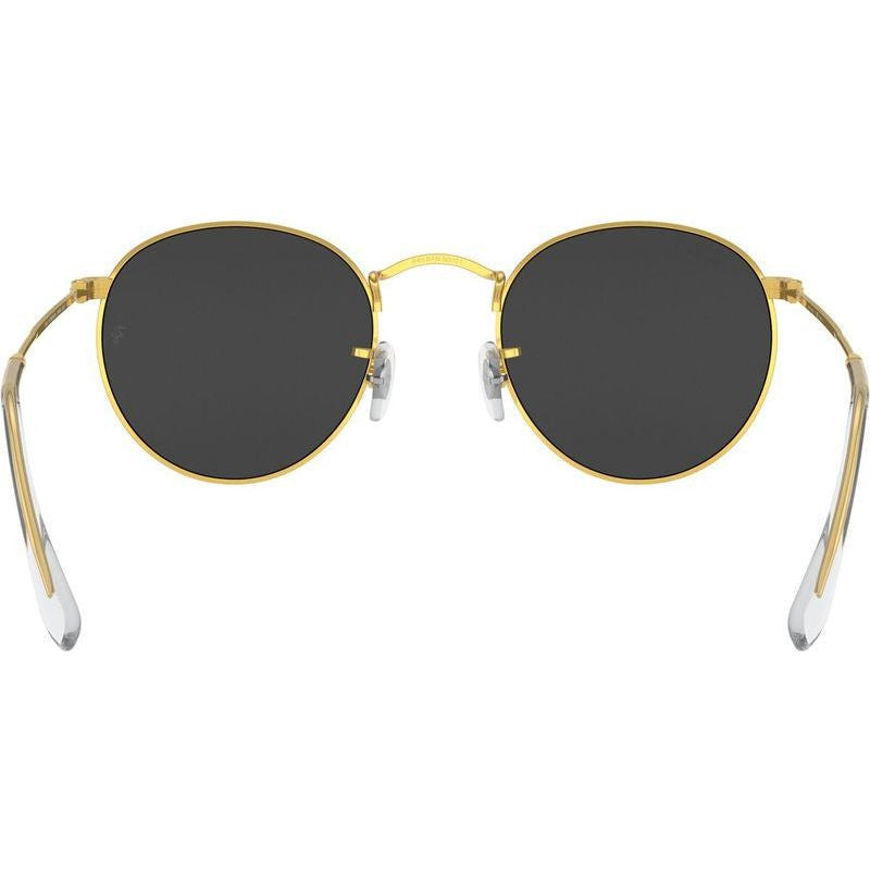 Round Metal RB3447, Gold/Black Polarised Glass Lenses 50 Eye Size