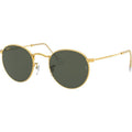 Round Metal RB3447, Legend Gold/Green Glass Lenses 50 Eye Size