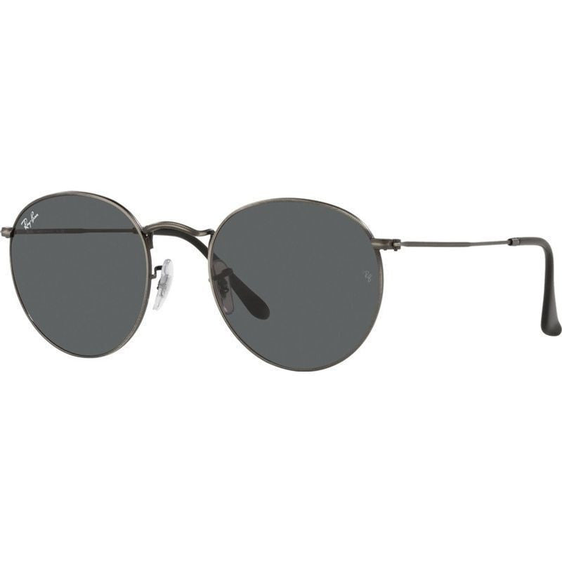 Round Metal RB3447, Antique Gunmetal/Dark Grey Glass Lenses 53 Eye Size