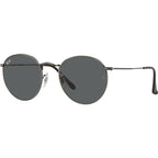 Round Metal RB3447, Antique Gunmetal/Dark Grey Glass Lenses 50 Eye Size